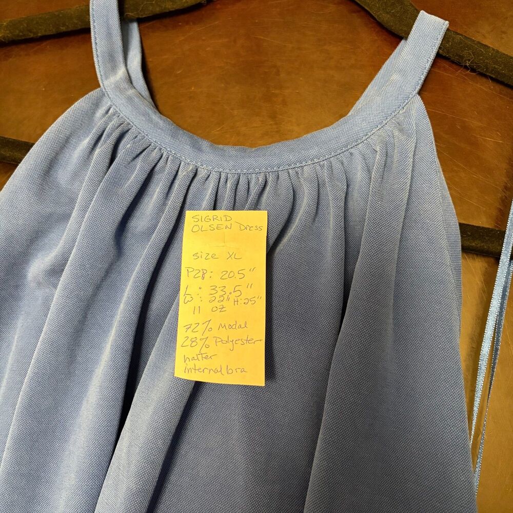 SIGRID OLSEN Royal Blue Halter Swing Mini Dress Internal Bra sz. XL - Picture 6 of 12